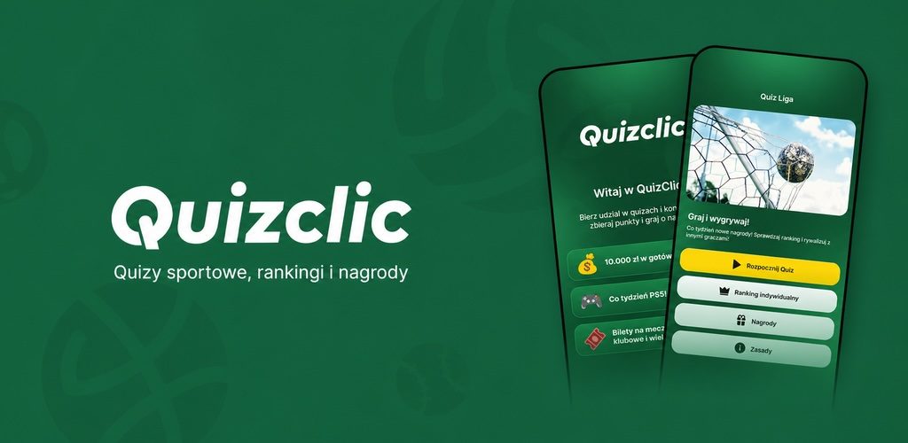 Baner QuizClic — quizy sportowe, rankingi i nagrody