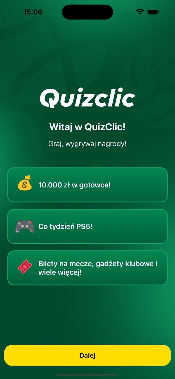 Ekran powitalny QuizClic