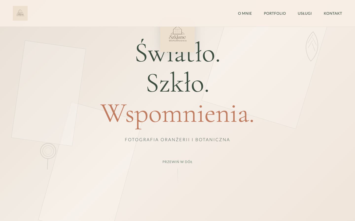 Hero strony Szklane Wspomnienia