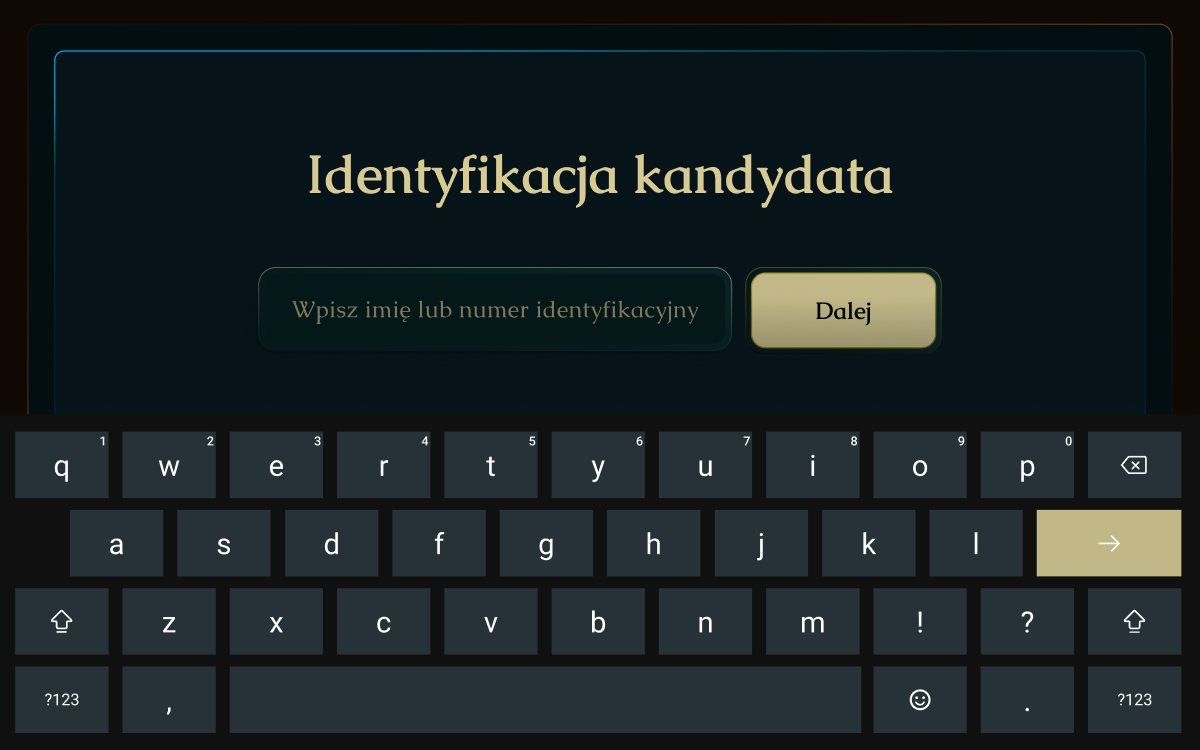 Ekran identyfikacji kandydata