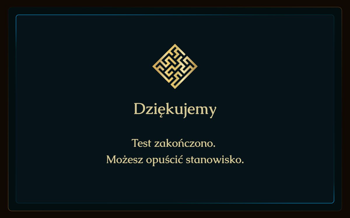 Ekran końca testu